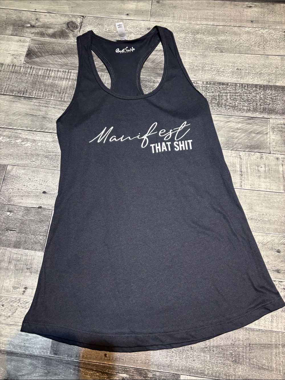 Manifest That Shit Black Racerback Tank Top